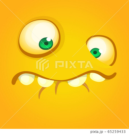 Cartoon monster face. Vector Halloween monster 65259433