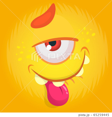 Cartoon monster face. Vector Halloween monster Cartoon monster face. Vector Halloween monster 65259445
