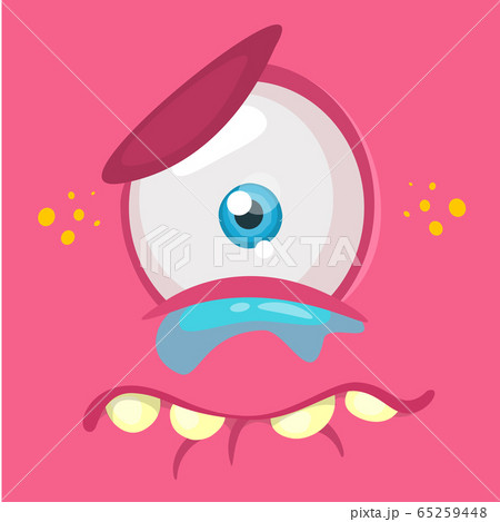 Cartoon monster face. Vector Halloween monster 65259448