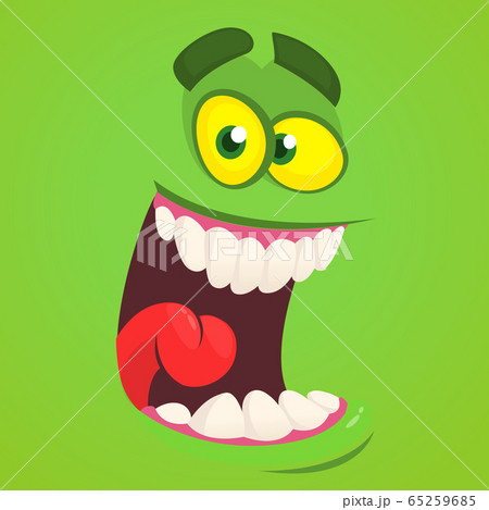 Angry cartoon monster face. Vector Halloween  monster avatar 65259685