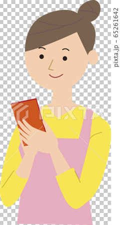 Woman looking at mobile phone vector 65261642