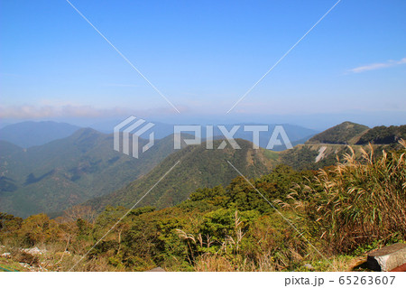 伊吹山からの景色 滋賀県米原市大久保字野田山の写真素材