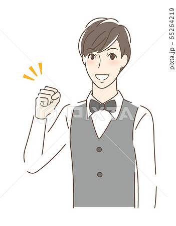 ガッツポーズする男性 65264219