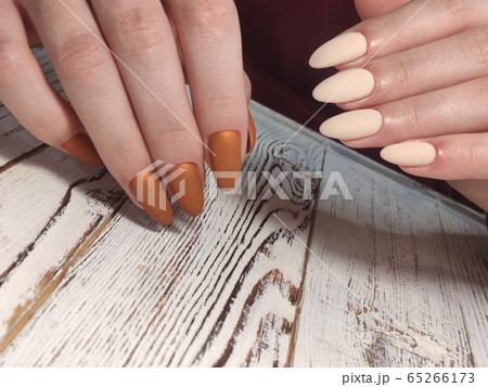 Amazing natural nails. Women's hands with clean Amazing natural nails. Women's hands with clean 65266173
