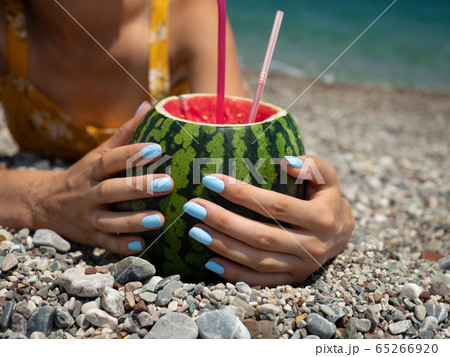 Blue manicure for summer season Blue manicure for summer season 65266920