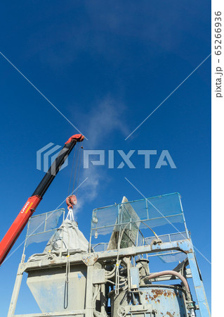 柱状改良　地盤補強　ミキシング状況　セメントスラリー生成　施工管理 65266936