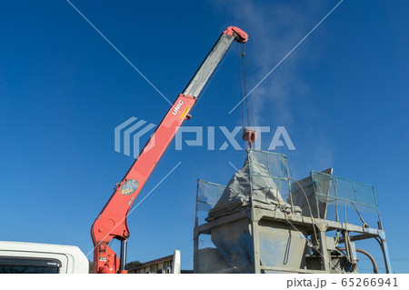 柱状改良　地盤補強　ミキシング状況　セメントスラリー生成　施工管理 65266941