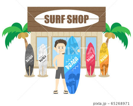 サーフショップのイラスト サーフショップのイラスト 65268971