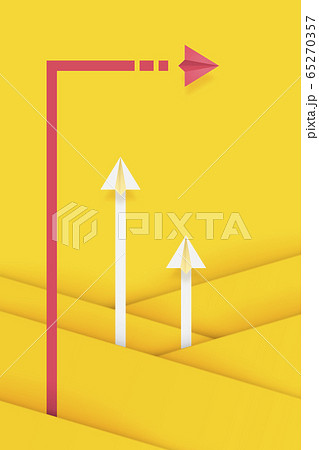 背景素材-紙飛行機-進路変更-ペーパークラフト 背景素材-紙飛行機-進路変更-ペーパークラフト 65270357