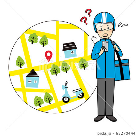 illustration of delivery and bike illustration of delivery and bike 65270444