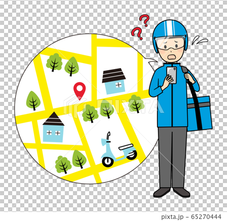 illustration of delivery and bike illustration of delivery and bike 65270444