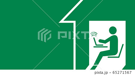 テレワークのピクトグラムイメージ テレワークのピクトグラムイメージ 65271567