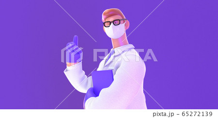 3D cartoon character medical doctor 65272139