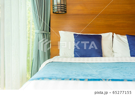 Pillow on bed decoration interior of bedroom interior 65277155