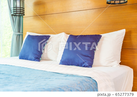 Pillow on bed decoration interior of bedroom interior Pillow on bed decoration interior of bedroom interior 65277379