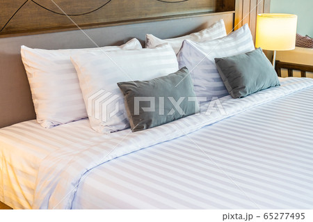 Pillow on bed decoration interior of bedroom interior 65277495
