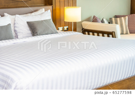 Pillow on bed decoration interior of bedroom interior 65277598