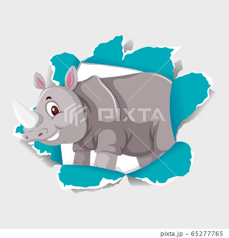 Background template design with wild rhino 65277765