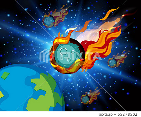 Background scene with asteroid flying in the space 65278502