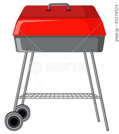 Red barbecue grill on white background Red barbecue grill on white background 65278524