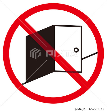 開いた扉と禁止マーク 開いた扉と禁止マーク 65279347