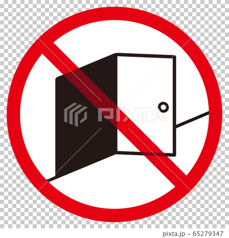 開いた扉と禁止マーク 開いた扉と禁止マーク 65279347