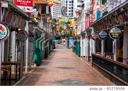 新型コロナウイルスの流行により人通りの少なくなったシンガポールのチャイナタウン  新型コロナウイルスの流行により人通りの少なくなったシンガポールのチャイナタウン  65279506