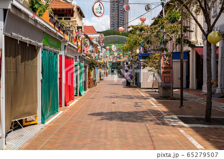 新型コロナウイルスの流行により人通りの少なくなったシンガポールのチャイナタウン  新型コロナウイルスの流行により人通りの少なくなったシンガポールのチャイナタウン  65279507
