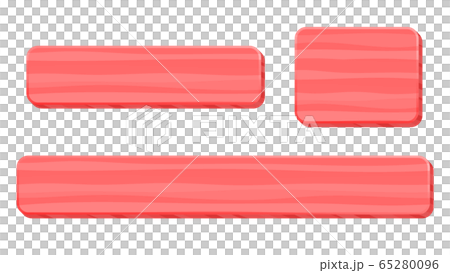 木目調のテロップベース-角丸・赤 65280096