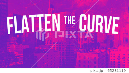 Flatten the Curve theme with downtown LA skycapers 65281119