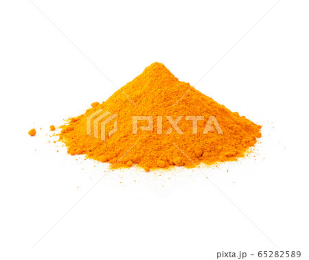 Turmeric powder (Curcuma) on white background. Turmeric powder (Curcuma) on white background. 65282589