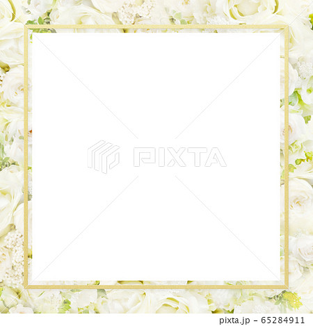 背景-フレーム-白バラ 背景-フレーム-白バラ 65284911