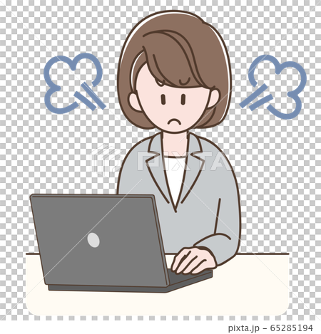 Woman in suit getting angry in front of... - Stock Illustration ...