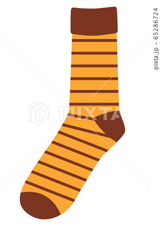 オレンジ色のボーダーの靴下 65286724