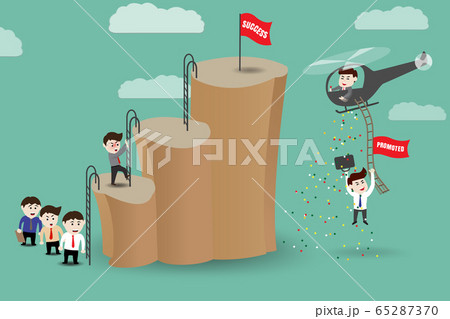 Shortcut - employees get promoted to success by helicopter 65287370