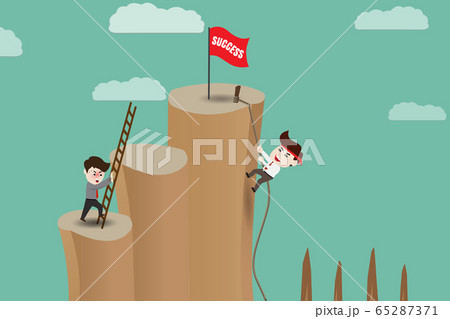 Shortcut - Businessman go to successful by rocket 65287371