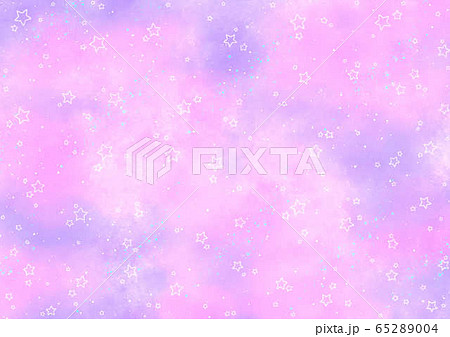 ゆめかわ星柄背景 ピンクユニコーンのイラスト素材 6504