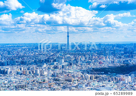 サンシャイン60展望台から見た都市風景 スカイツリー 東京都 の写真素材 6529