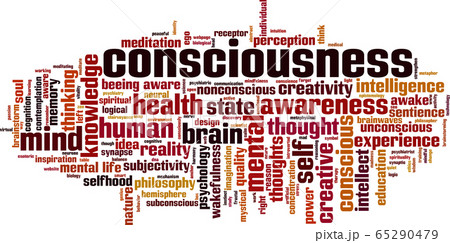 Consciousness word cloud 65290479