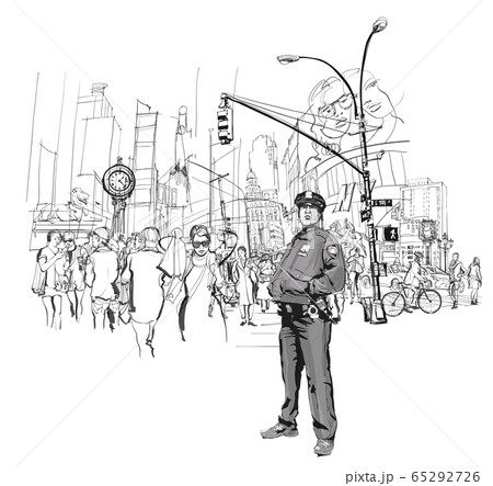 Police officer in duty on a street of Manhattan 65292726