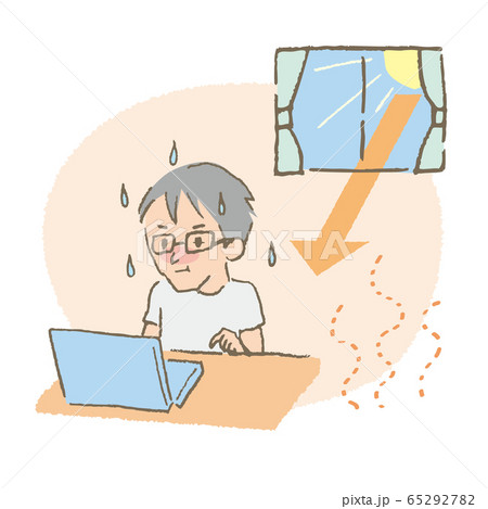 夏　熱中症　在宅ワーク 65292782