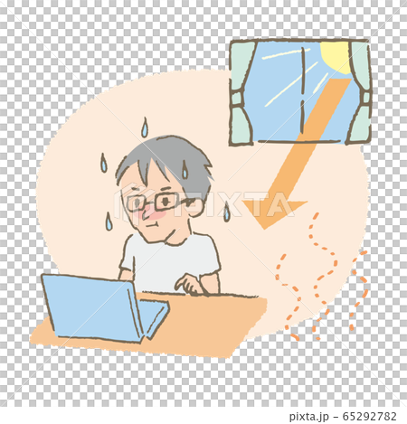 夏　熱中症　在宅ワーク 65292782