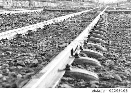 in the light of sunrise the railway road 65293168