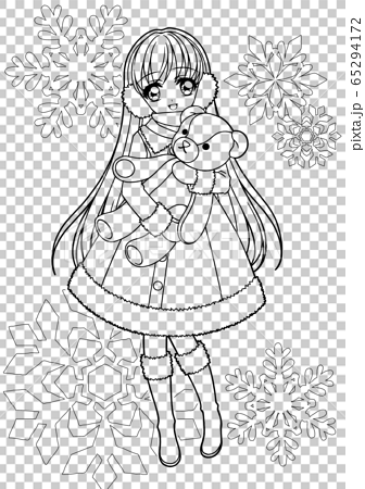 anime christmas girl coloring pages