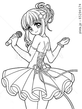 Girl coloring book / idol (no background) - Stock Illustration ...