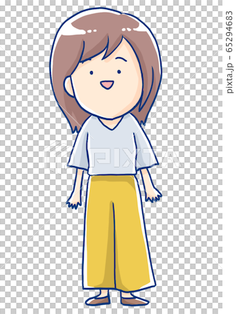 つかれたいらすと 笑顔の女性のイラスト素材