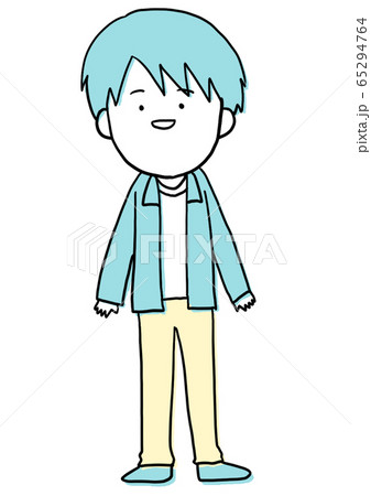 つかれたいらすと 笑顔の男性 版ズレ風のイラスト素材