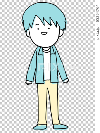 つかれたいらすと 笑顔の男性 版ズレ風のイラスト素材