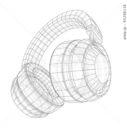 Headphones concept outline. Vector 65296116