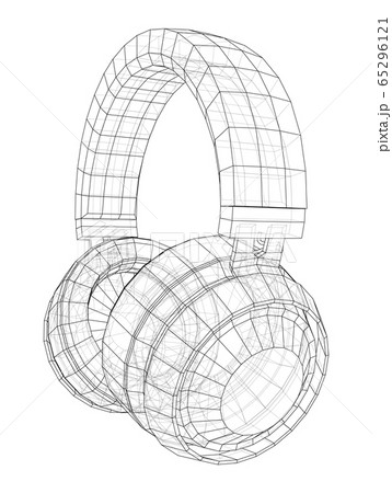 Headphones concept outline. Vector Headphones concept outline. Vector 65296121
